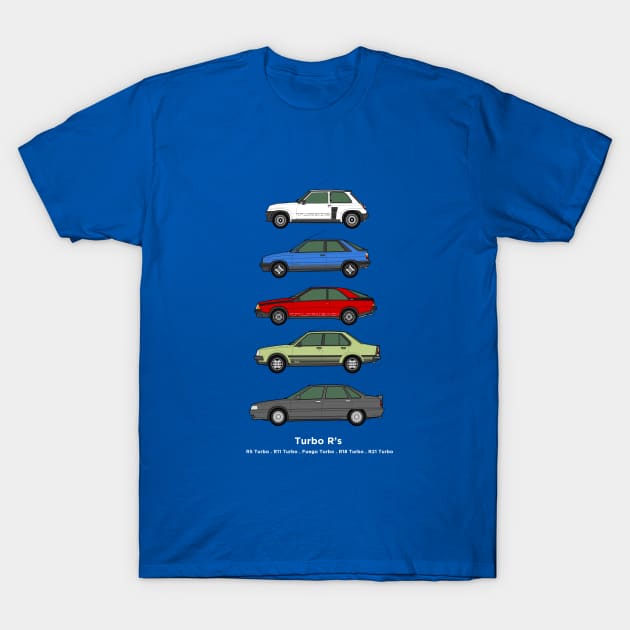 Renault Turbo classic car collection T-Shirt by RJW Autographics